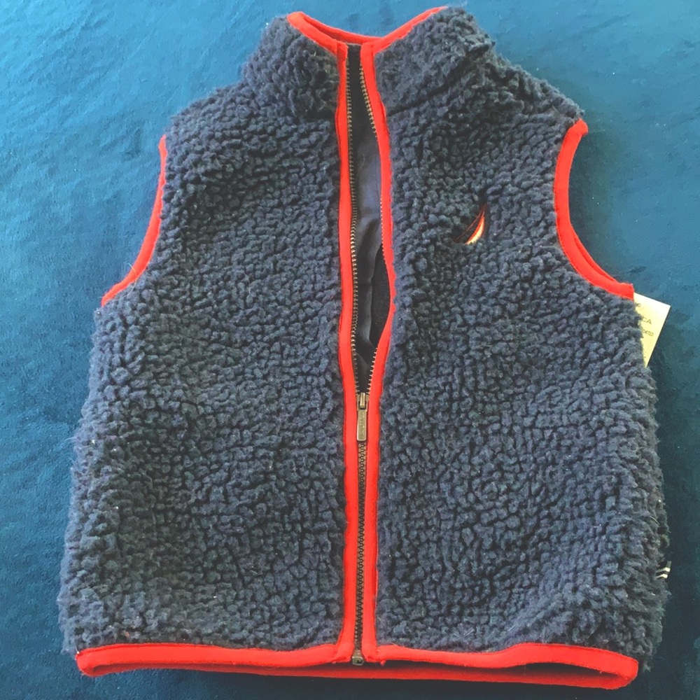 Nautica 18m fuzzy zip up winter vest never worn!!